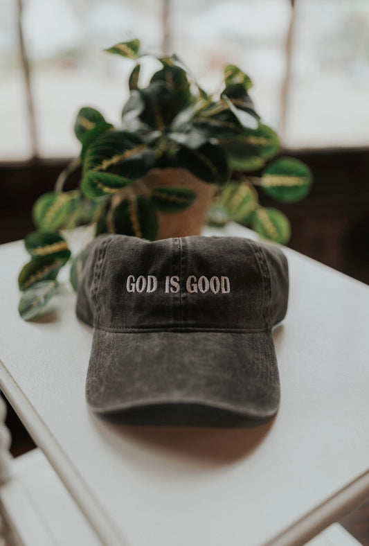 God Is Good Dad Hat - Vintage Black